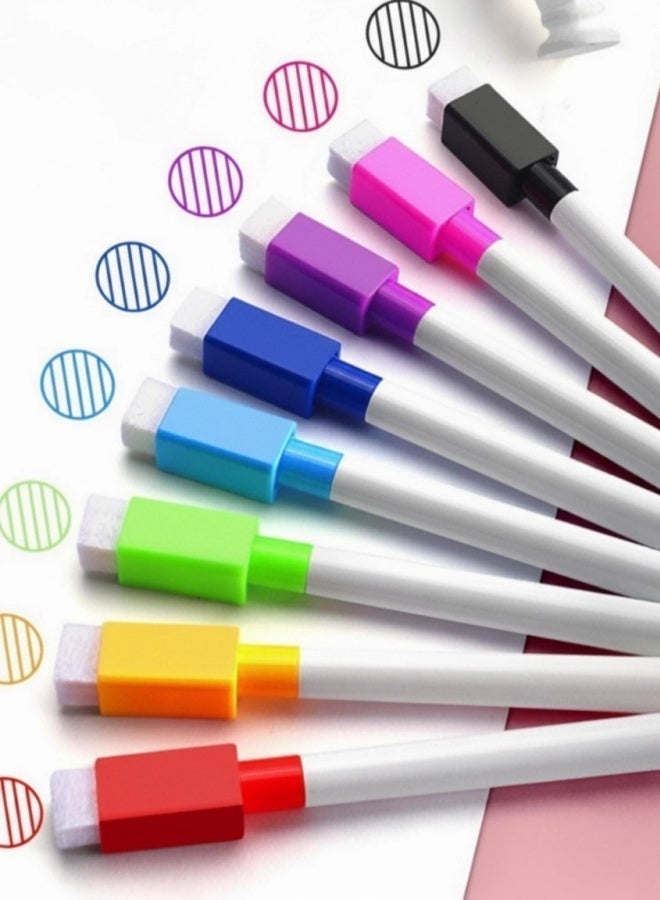Zalava 24 pieces 8 Color Magnetic Dry Erase Markers Set - Fine Tip Whiteboard Pens with Eraser & Storage Caddy, Low Odor Refillable for Kids Classroom, Office Calendar, Home School Organization Supplies (24-Pack Bucket Packaging) - Image 5