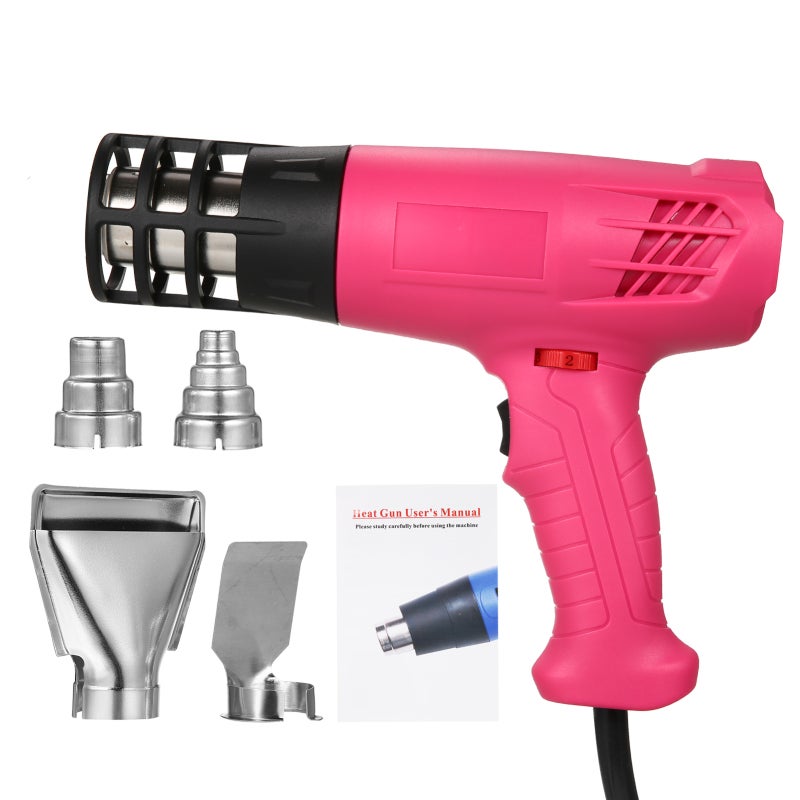 Hot Air Machine 1600-2000W Hot Air Heating Machine Kit with Dual Temperature Setting (122℉~1012℉) Fast Heating Tool with 4 Nozzles for Crafts Shrink Tubing Wrapping Stripping Paint Epoxy Resin - Image 1