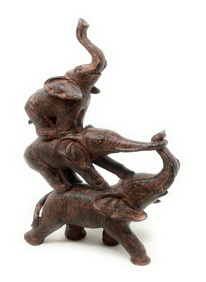 Nature's Mark 3 Stacked Elephants Resin Statue Figurine Home Decorative Accent Décor (11.4" H) - Image 4