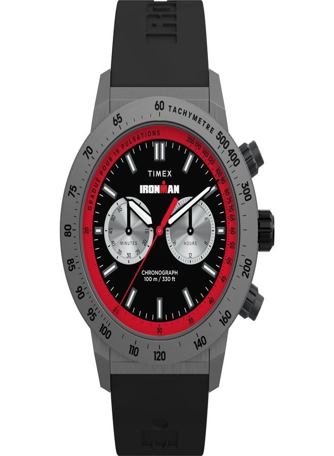 Timex Men's Ironman Adrenaline 44mm Watch - Black Strap Black Dial Gunmetal Case, Black - Image 1