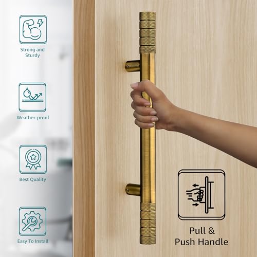 Plantex Heavy Duty Main Door Handle/Door & Home Decore/14 Inch Main Door Handle/Pull-Push Handle - Pack of 1 (Brass Antique) - 3 Years Warranty - Image 3
