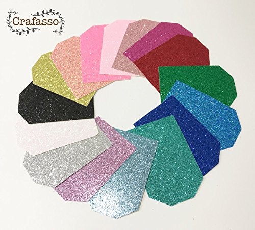Crafasso 12" x 12" 300gms Heavy & Premium Glitter cardstock, 16 Sheets, 16 Colors - Image 4