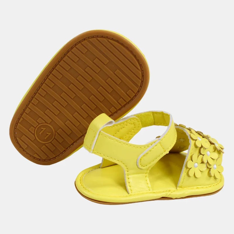 Our kids Baby Girls Leather Sandals – Floral - Image 2