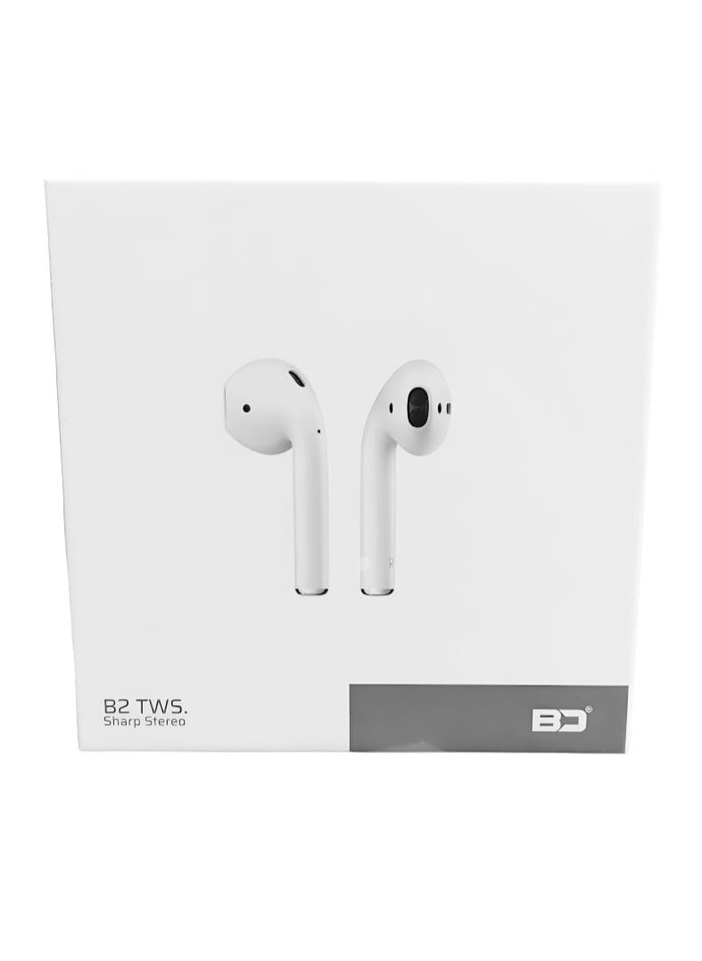 BD - TWS Wireless Earphones with Hanging Rope and Wireless Charging Bluetooth 5.3 White - Image 1