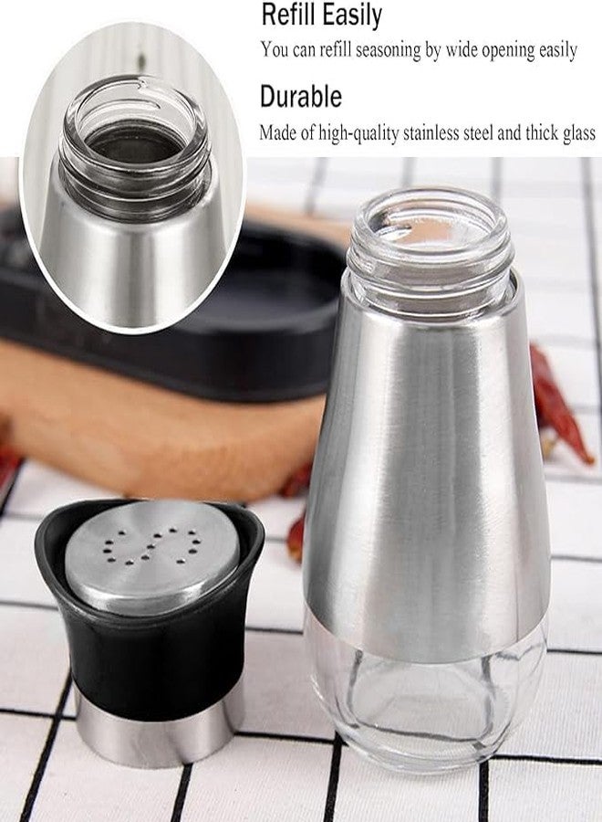 Black Sparrow Salt & Pepper Shaker Set, Refillable Stainless Steel Salt and Pepper Container Spice Shakers Bottle for Home Kitchen, Restaurant, Picnic - Image 4