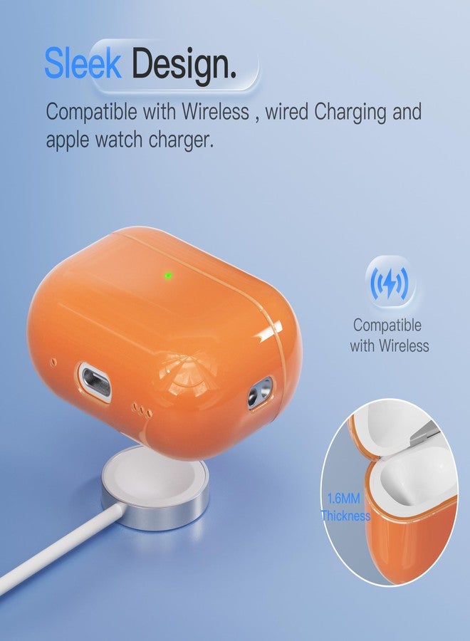 DamonLight Case for AirPods Pro 3 Never-Sretch-Out DamonLight Shock-Proof Protective Semi Hard Silicone Case Compatible with Apple Airpods Pro 3rd Generation (Orange) - Image 5