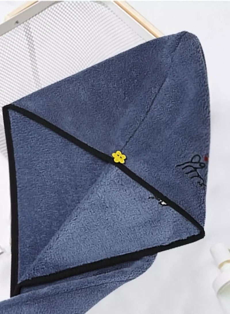 1pc Heart Embroidery Hair Drying Cap - Image 5