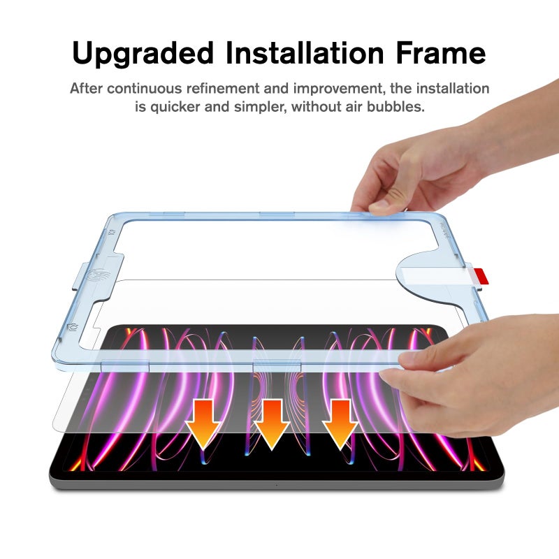 KCT Paperfeel Glass Screen Protector Compatible with iPad Pro 11 inch (2022&2021&2020&2018) / iPad Air 5th/4th (10.9 inch, 2022/2020) Draw as Paper, Anti Glare, EZ Kit - Image 4