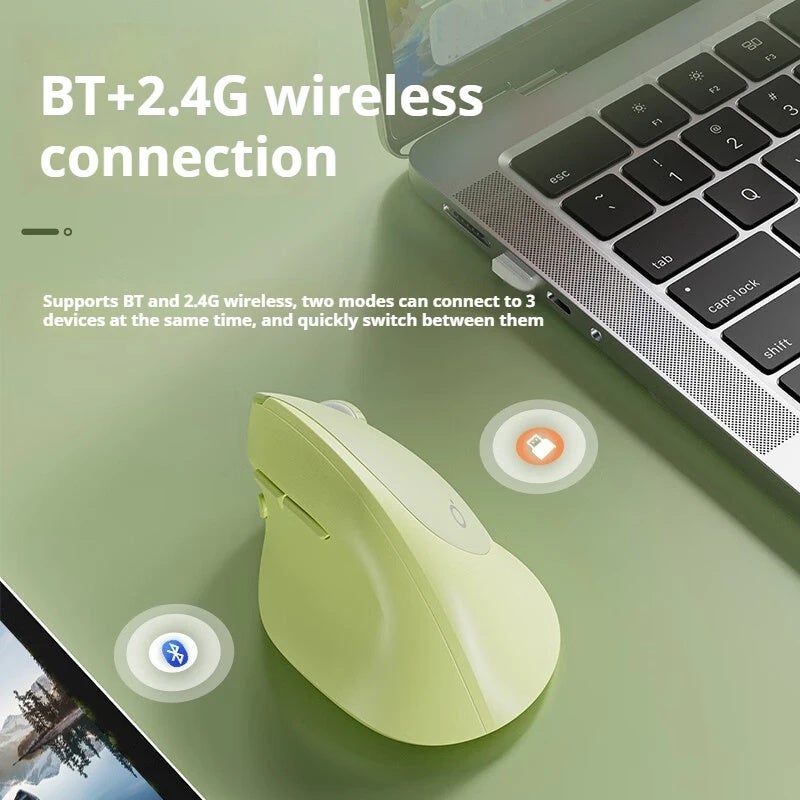Eweadn ماوس Eweadn Q7 Bluetooth and 2.4G Wireless Vertical Gaming Mouse, 6 Buttons, Silent, Adjustable Sensitivity, for Windows, Laptop - Image 2