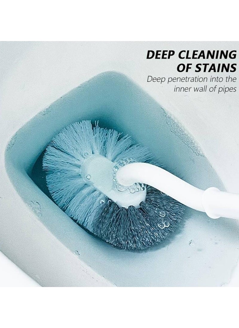 Alruht Toilet Brush, Silicone Toilet Brushes with Flexible Bristles, Toilet Brush with Quick-Drying Holder Set for Bathroom Blue  - Image 4