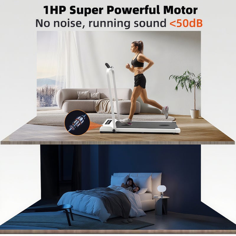 إي تي جي مشاية كهربائية قابلة للطي للمنزل - سرعة قابلة للتعديل 1-10 كم/ساعة، محرك 0.75 حصان هادئ، تحمل حتى 110 كجم - Image 3