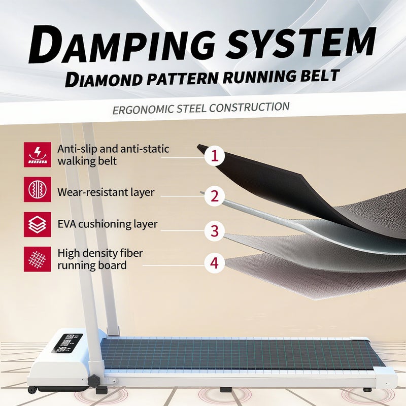 إي تي جي مشاية كهربائية قابلة للطي للمنزل - سرعة قابلة للتعديل 1-10 كم/ساعة، محرك 0.75 حصان هادئ، تحمل حتى 110 كجم - Image 5