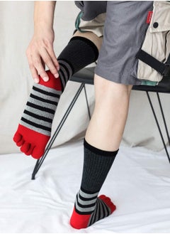 SYOSI Mens Toe Socks Running Five Finger Socks Mini Crew Sport Cotton Socks, 4 Pairs  - Image 3