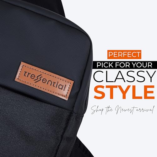 Tressential Black Cross-Body Bag with Adjustable Strap for Men Women | Sling Bag for Travel, Sports, Camping, Hiking (Small, Black) - Image 2