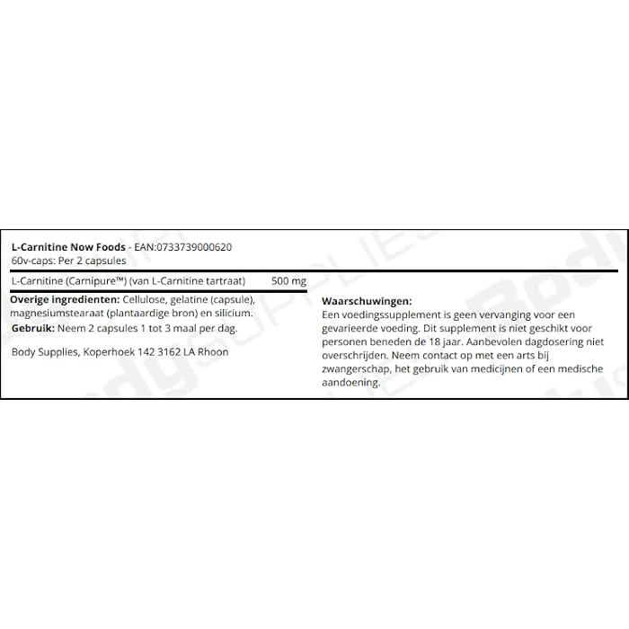 NOW Foods: L-Carnitine Fitness Support 1000mg, 100 tabs - Image 3