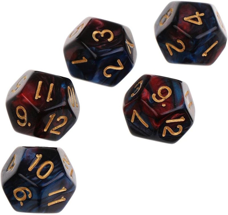 klarako10 Pieces of D12 12klarakoSided Polyhedral Dice for , Dice Set, Gift klarakoRed Blue, 12mm - Image 4