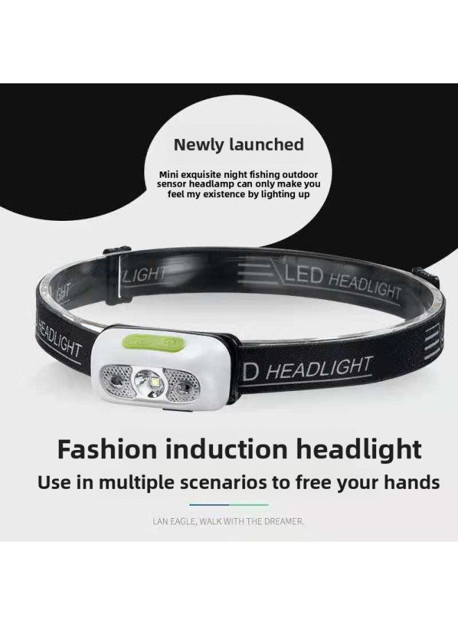 Loquat Strong Light Long Battery Life Rechargeable Outdoor Mountaineering Running Fishing Induction Super Bright Head-mounted Camping Headlight Portable-Color:Orange - Image 4