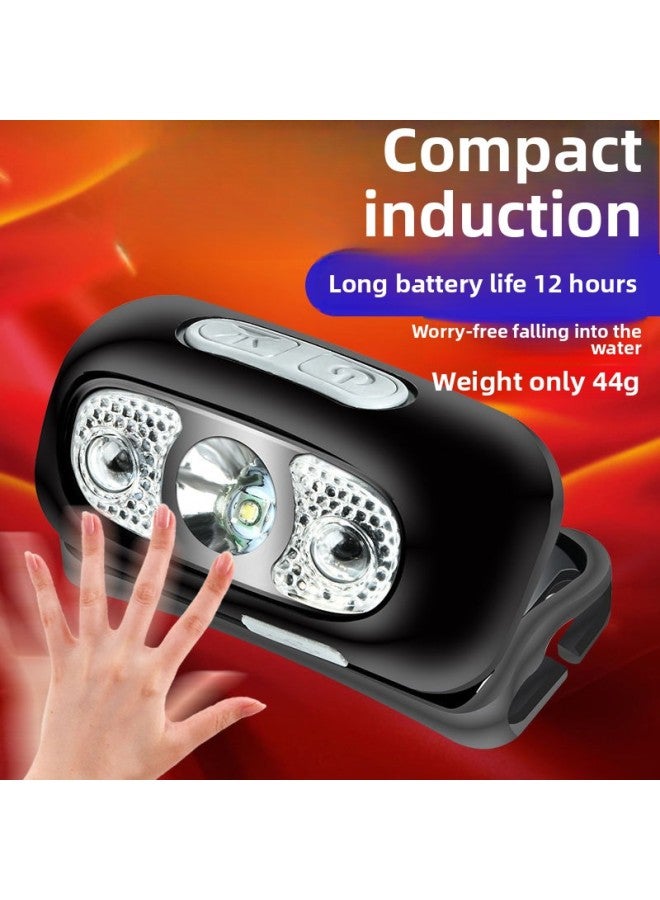 Loquat Strong Light Long Battery Life Rechargeable Outdoor Mountaineering Running Fishing Induction Super Bright Head-mounted Camping Headlight Portable-Color:Orange - Image 2