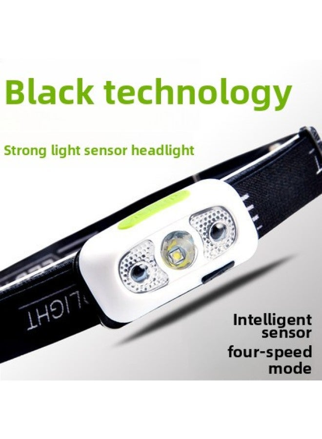 Loquat Strong Light Long Battery Life Rechargeable Outdoor Mountaineering Running Fishing Induction Super Bright Head-mounted Camping Headlight Portable-Color:Orange - Image 3