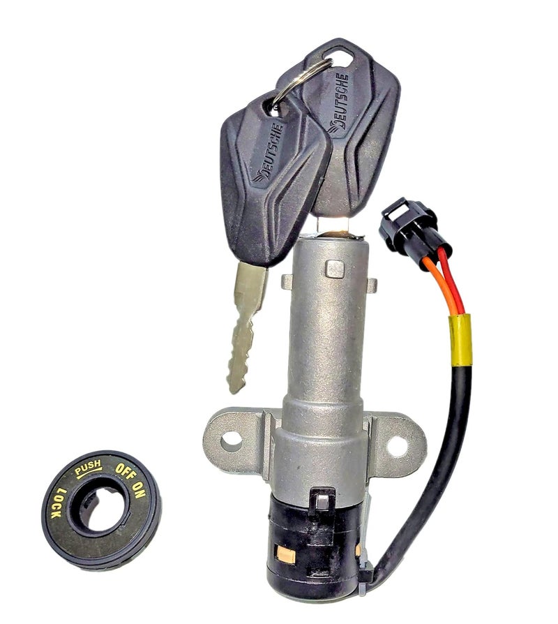 Deutsche Ignition Cum Steering Lock Compatible With TVS Ntorq 125 (2018 Model) DEUS-0444N Key Switch Lock (Black) - Image 2