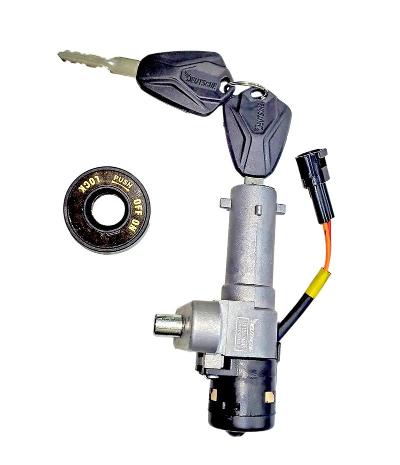 Deutsche Ignition Cum Steering Lock Compatible With TVS Ntorq 125 (2018 Model) DEUS-0444N Key Switch Lock (Black) - Image 1