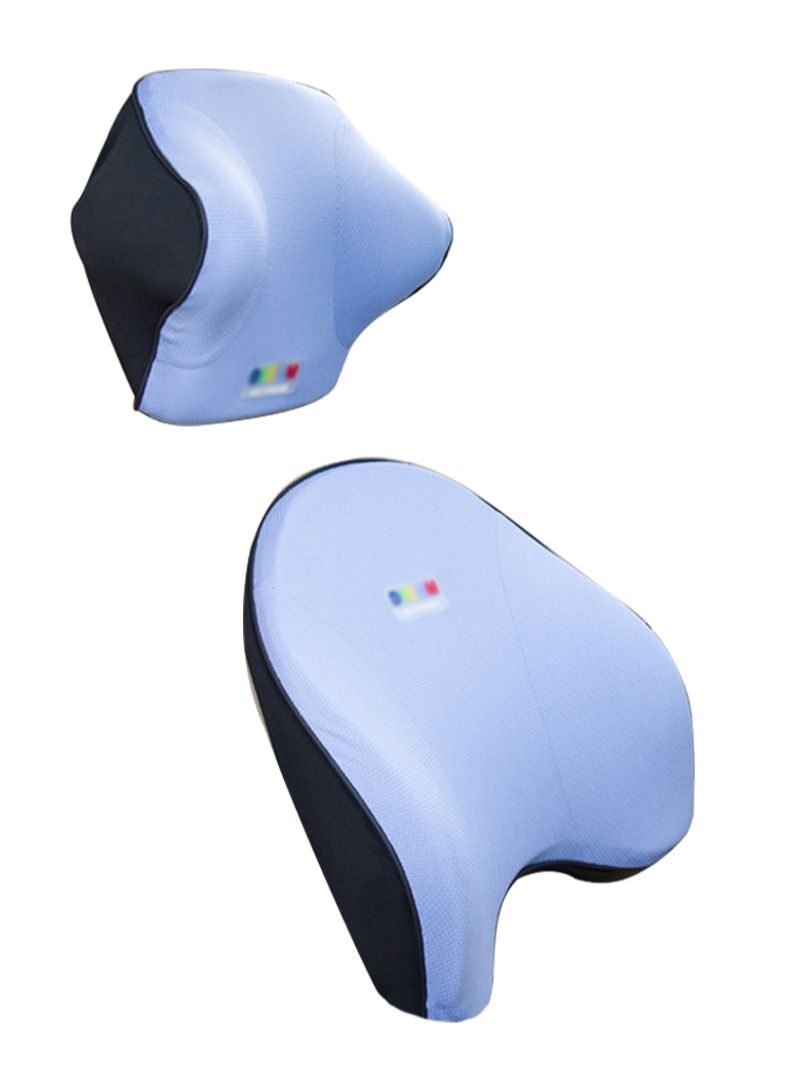 إزدنك دعامة ظهر السيارة داعم للفقرات القطنية طقم وسادة رقبة السيارة والسيارة لتخفيف إجهاد القيادة وسادة رغوة الذاكرة المريحة للسيارة وتريح رقبتك وظهرك - Image 1