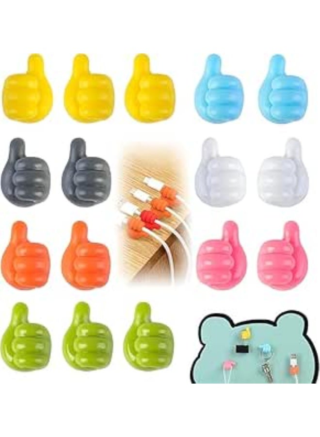 Thumb-Shaped Silicone Wall Hooks (16-Piece Set)  These innovative and practical self-adhesive thumb hooks are a versatile way to organize your home. Use them to hang cables, keys, brushes, and other household items. - Image 1