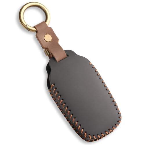 EASYANT Genuine Leather Car Key Fob Cover for Toyota Tundra Sienna Sequoia 2021-2026 Smart Key Protector Shell Case 4 Buttons Black - Image 3