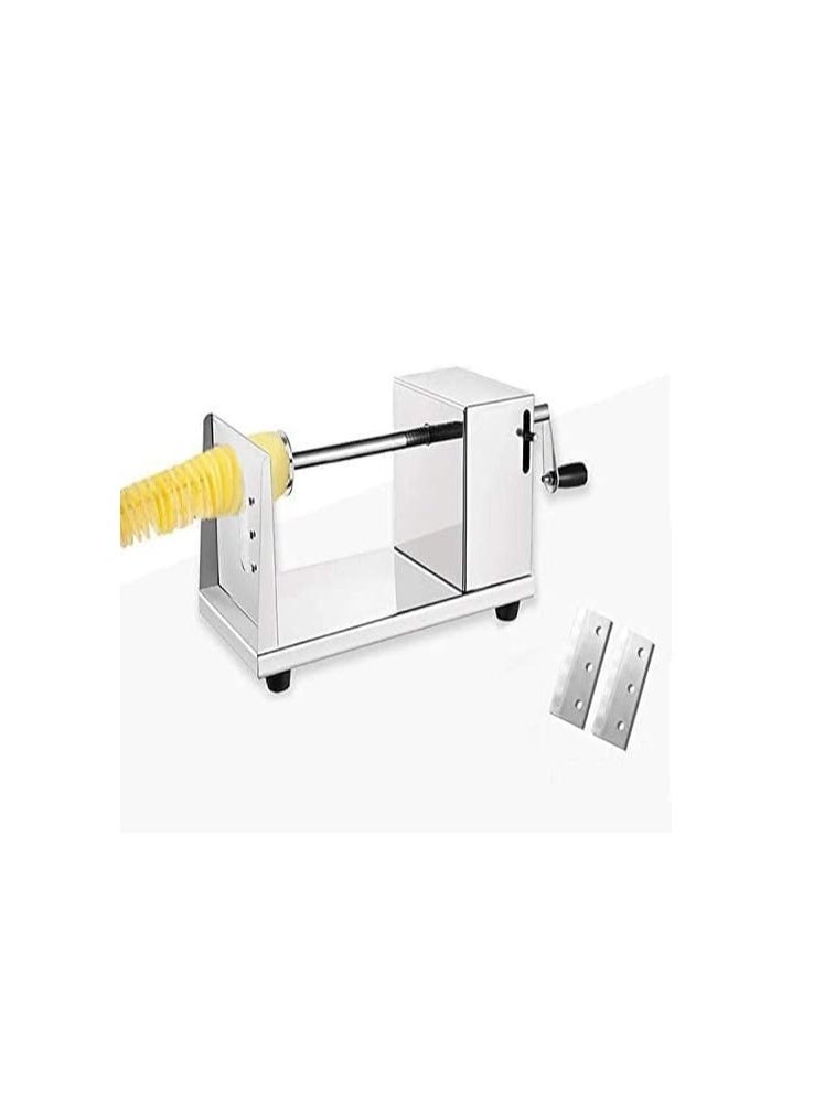 JAJEEK NEW Stainless Steel Manual Spiral Potato Chips Slicer – Tornado Potato Chips Cutter with Vegetable Slicer for Kitchen, Lightweight, Versatile Design for Perfect Spiral Cuts - Image 4