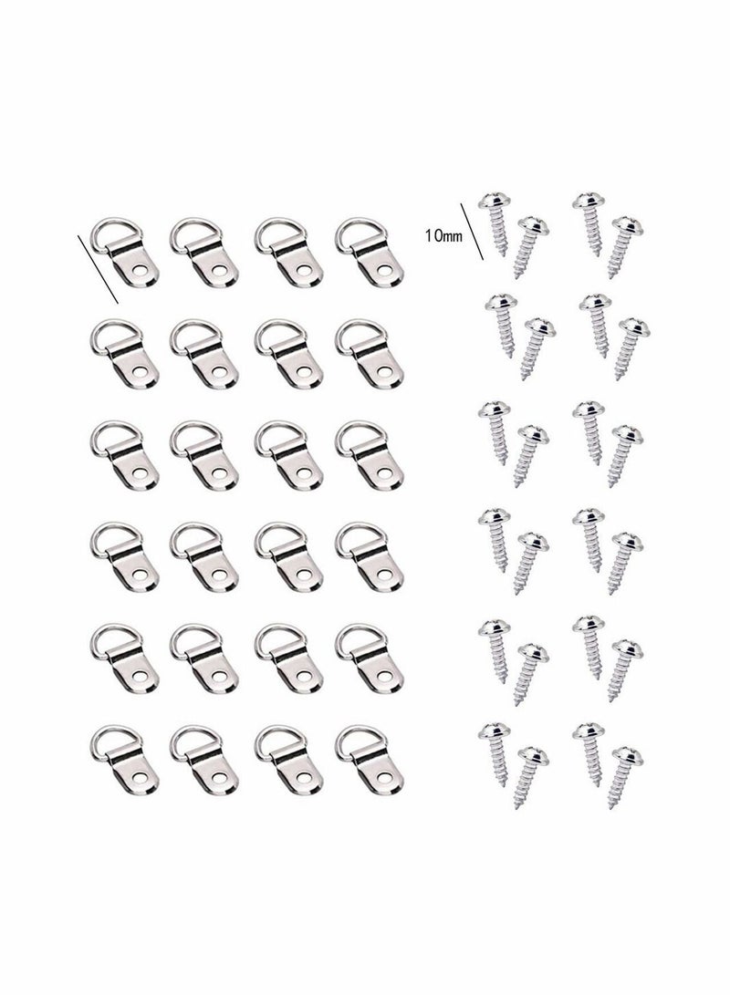 Y&D 80 Pcs D Ring Picture Frame Hanging Hangers, Wall Bracket Hanger with Screws for or Photo Hanging, Easy to Install  - Image 2