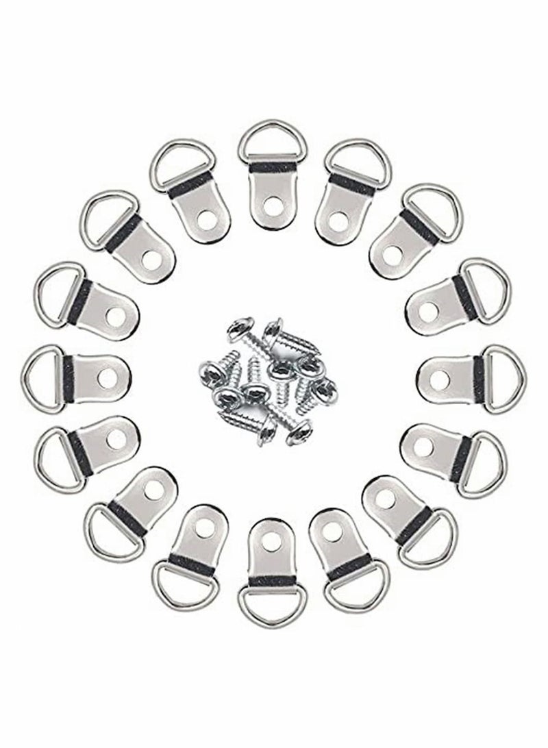 Y&D 80 Pcs D Ring Picture Frame Hanging Hangers, Wall Bracket Hanger with Screws for or Photo Hanging, Easy to Install  - Image 1