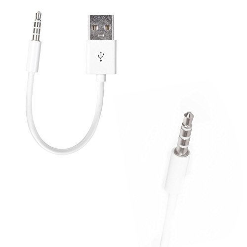 iAbler iPod Shuffle Cable, 2 Pack 3.5mm Jack/Plug to USB USB Power Charger Sync Data Transfer Cable for iPod Shuffle 3rd 4th 5th MP3/MP4 - Image 2