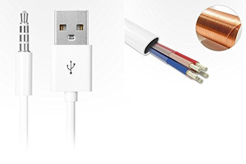 iAbler iPod Shuffle Cable, 2 Pack 3.5mm Jack/Plug to USB USB Power Charger Sync Data Transfer Cable for iPod Shuffle 3rd 4th 5th MP3/MP4 - Image 4