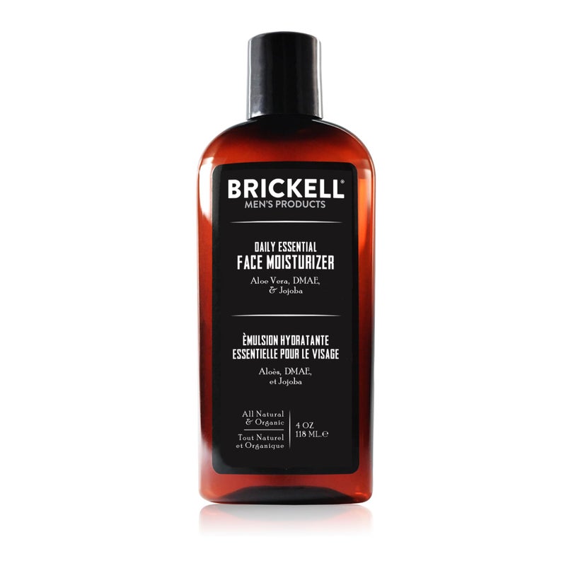 Brickell Men's Products Brickell Men's Daily Essential Face Moisturizer for Men, Natural and Organic Fast-Absorbing Face Lotion with Hyaluronic Acid, Green Tea, and Jojoba, 4 Ounce, Unscented - Image 1