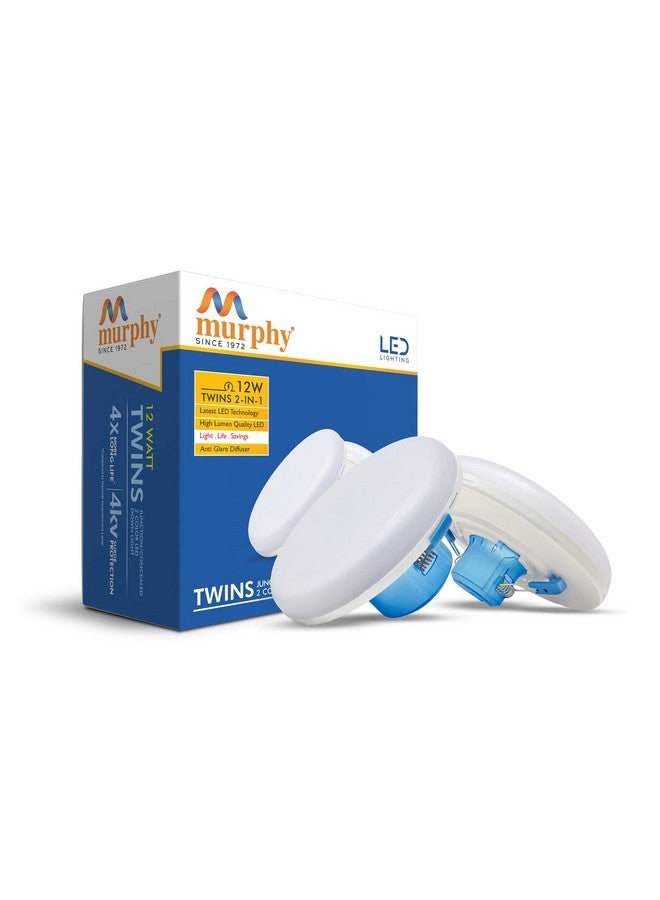 Murphy 2-in-1 12W+12W Double Color Round LED Deep Junction & Concealed Box Light (Cool White+Blue, Pack of 15) - Image 2
