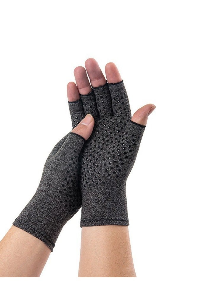 Arthritis Compression Gloves for Women & Men for Arthritis Hand Pain Relief, Half-Finger Cycling Gloves Compression Gloves(Glue dispensing style,S) - Image 1