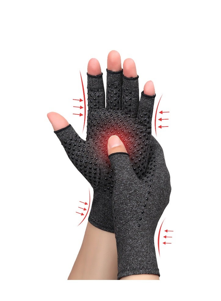 Arthritis Compression Gloves for Women & Men for Arthritis Hand Pain Relief, Half-Finger Cycling Gloves Compression Gloves(Glue dispensing style,S) - Image 4