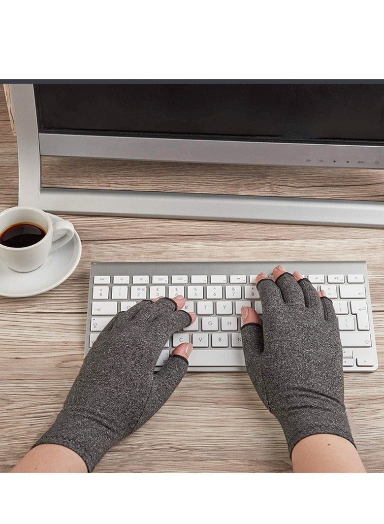 Arthritis Compression Gloves for Women & Men for Arthritis Hand Pain Relief, Half-Finger Cycling Gloves Compression Gloves(Glue dispensing style,S) - Image 5