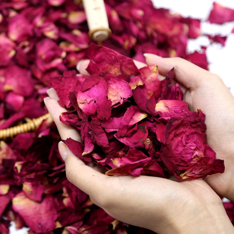 Oning 300 PCS Biodegradable Red Rose Petals Wedding Confetti 20 Cups Dried Flower Petals for Valentines Day Bath Bridal Shower Soap Candle Making Mothers Day Presents and Bridal2 QT - Image 2