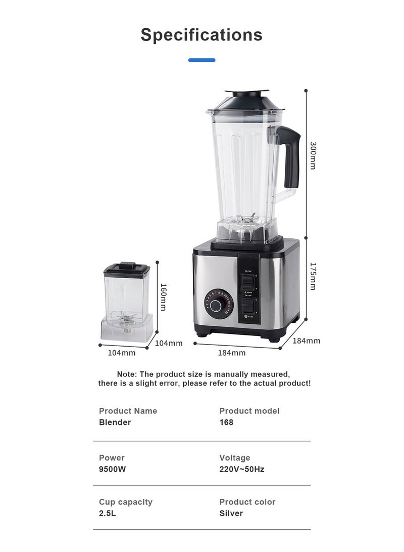 2.5L Multi-functional High-Speed Blender with Stainless Steel Base and 15 Speeds - Image 4
