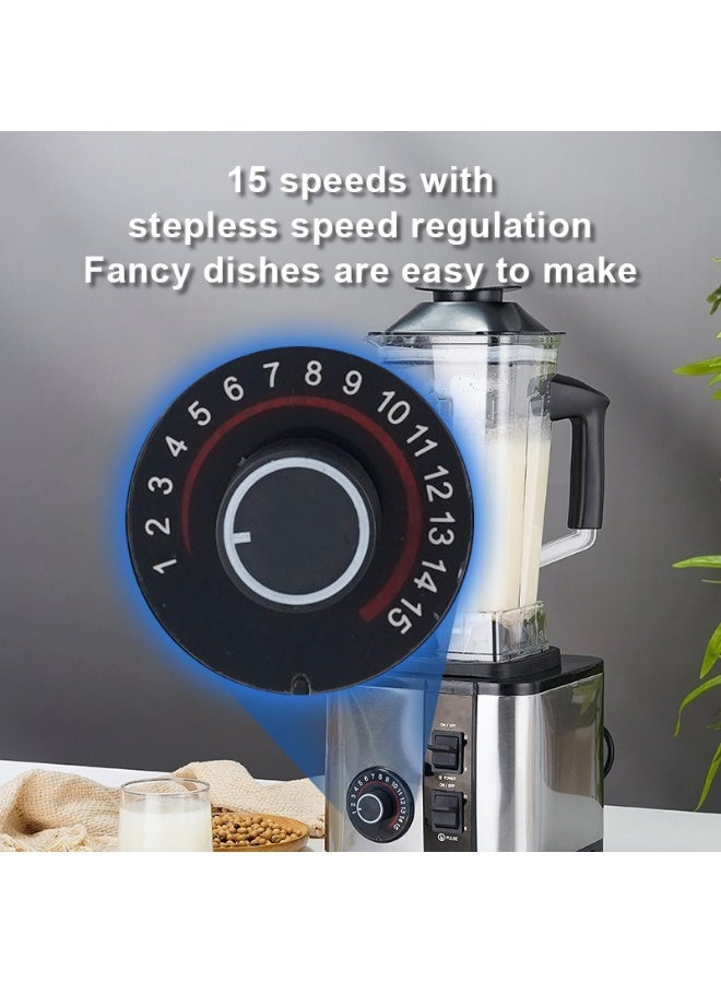2.5L Multi-functional High-Speed Blender with Stainless Steel Base and 15 Speeds - Image 3