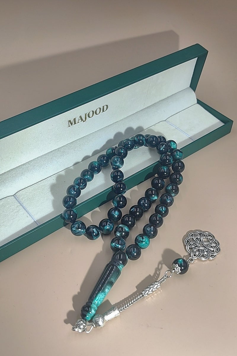 موجود 45 مسبحة صلاة من الراتنج الكهرماني/تسبيح/10 مم/للرجال والنساء - Image 3