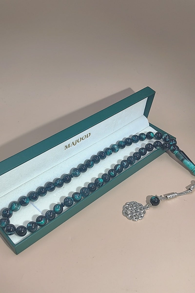 موجود 45 مسبحة صلاة من الراتنج الكهرماني/تسبيح/10 مم/للرجال والنساء - Image 4