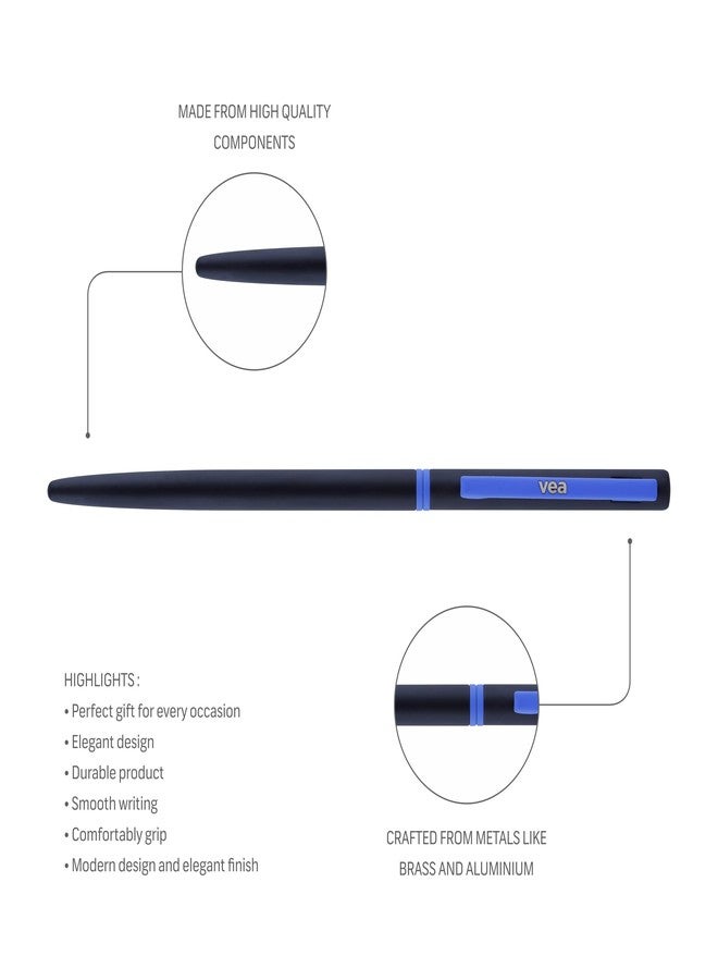 VEA Slimo 250 Black matt Blue Ballpoint Pen, medium (VEAPEN09) - Image 2
