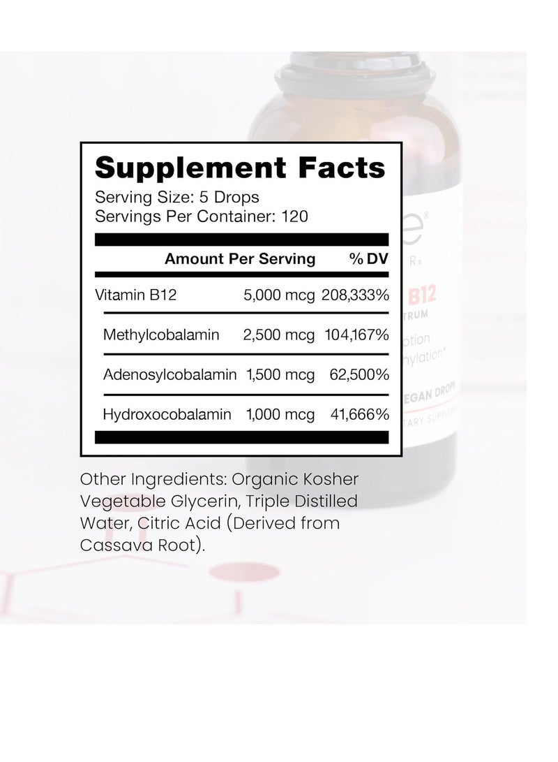 Pure Therapro Rx Vitamin B12 Sublingual Liquid Supplement 20ml  - Image 2