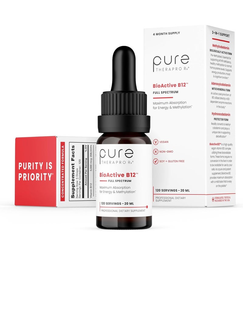 Pure Therapro Rx Vitamin B12 Sublingual Liquid Supplement 20ml  - Image 1