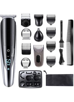 Hatteker Hatteker Mens Hair Clipper Beard Trimmer Grooming kit Hair Trimmer Mustache Trimmer Body Groomer Trimmer for Nose Ear Facial Hair Cordless Waterproof 5 in 1 