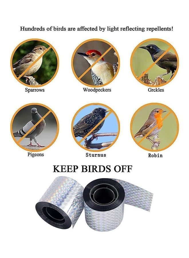 نيبمينينت شريط عاكس طارد للطيور مكون من 4 قطع فضي - Image 5