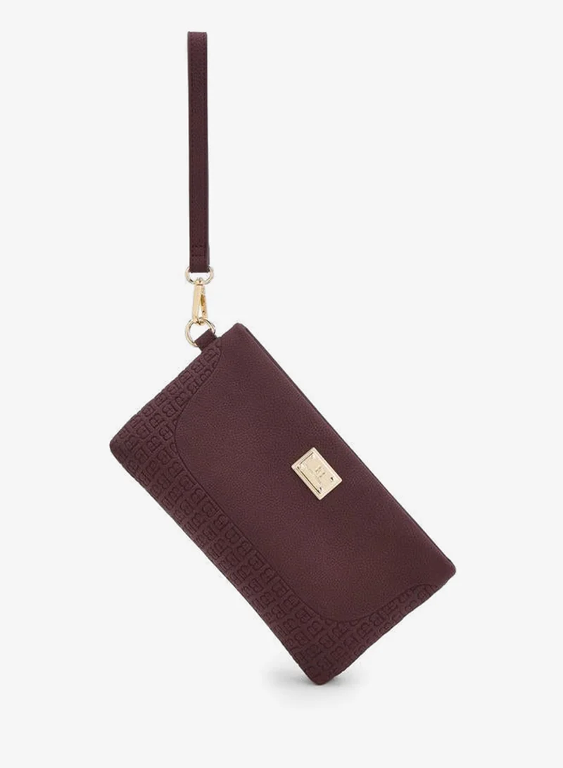 Embossed Clutch With Detachable Handle