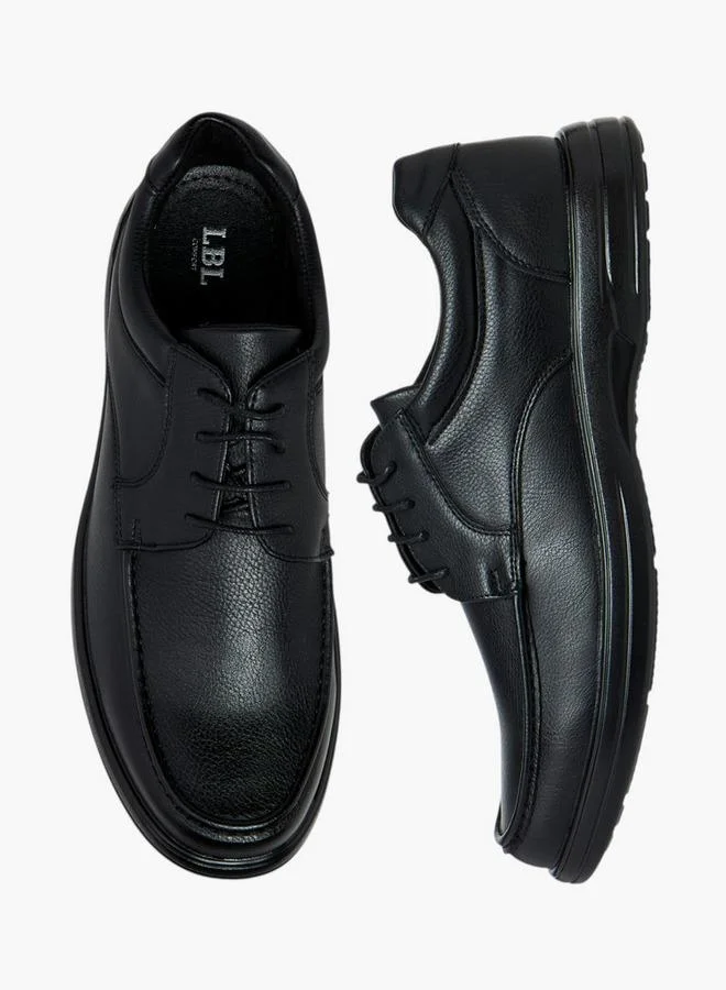Textured Lace-Up Derby Shoes